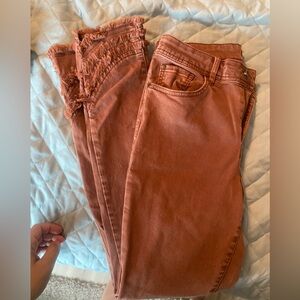 Rust colored skinny ankle pants